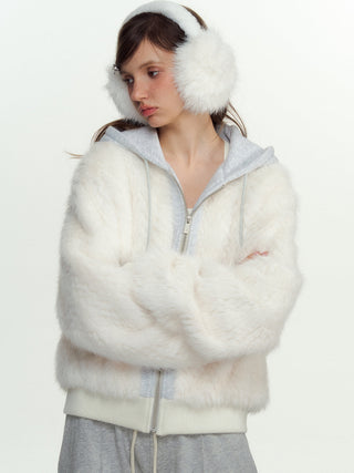 [NS76] fur hooded coat