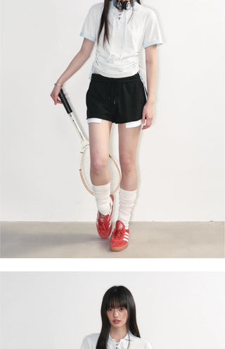 [NS76] lace polo tee