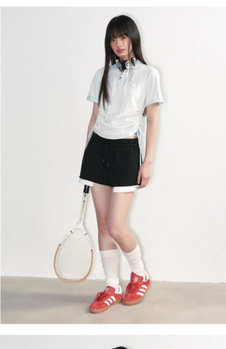 [NS76] lace polo tee