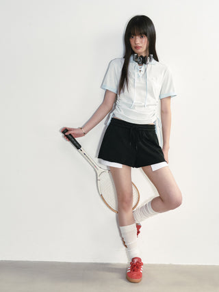 [NS76] lace polo tee