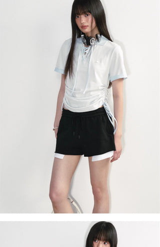 [NS76] lace polo tee