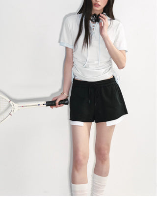 [NS76] lace polo tee