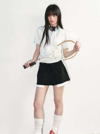 [NS76] lace polo tee