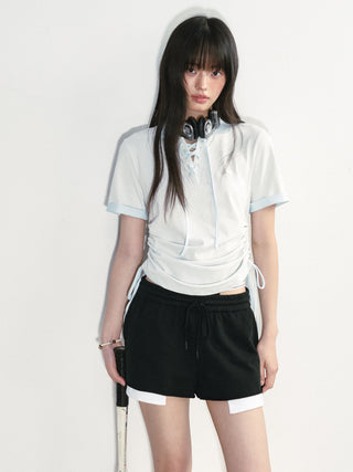 [NS76] lace polo tee