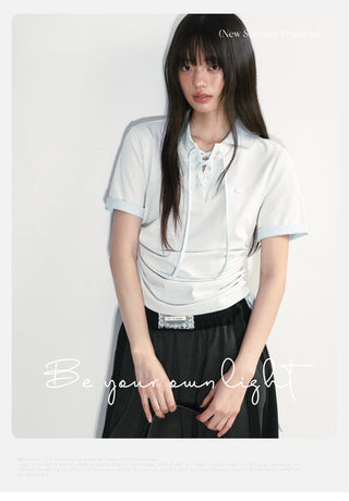 [NS76] lace polo tee