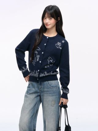 [NS76] puppy knit cardigan