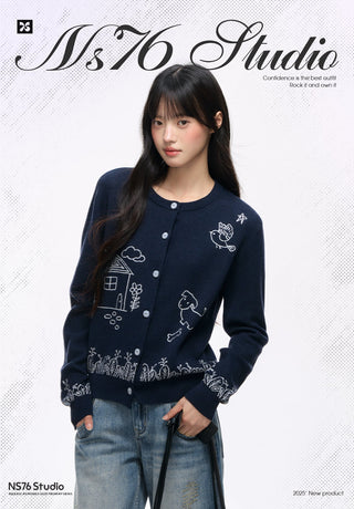[NS76] puppy knit cardigan