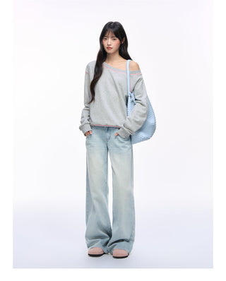 [NS76] distressed wide jeans
