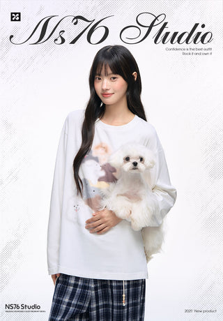 [NS76] puppy print tee