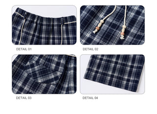 [NS76] plaid wide pants