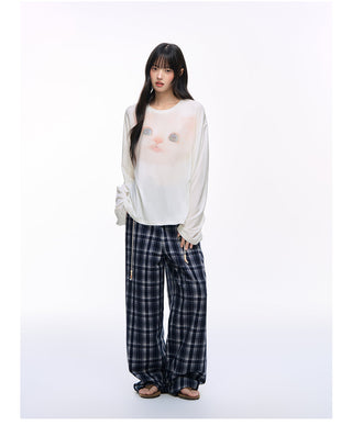 [NS76] kitty print blouse