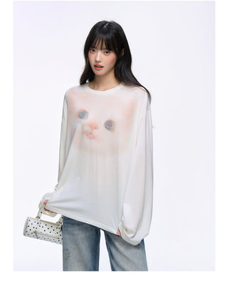 [NS76] kitty print blouse