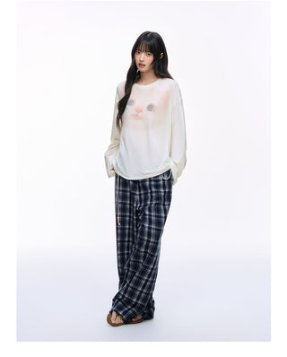 [NS76] kitty print blouse