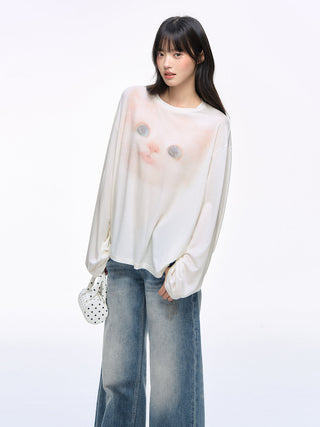 [NS76] kitty print blouse