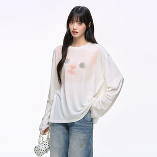 [NS76] kitty print blouse