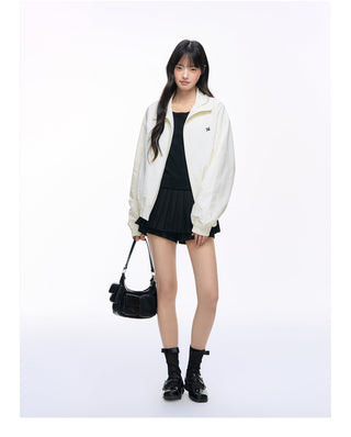 [NS76] lapels zipper coat