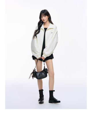 [NS76] lapels zipper coat