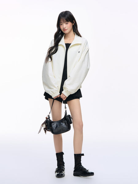 [NS76] lapels zipper coat