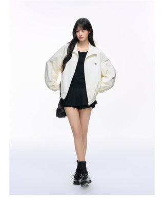 [NS76] lapels zipper coat