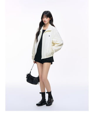 [NS76] lapels zipper coat