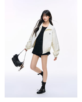[NS76] lapels zipper coat