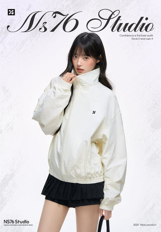 [NS76] lapels zipper coat