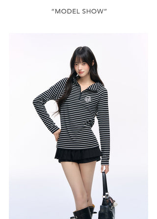 [NS76] striped hooded tee