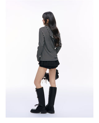 [NS76] striped hooded tee