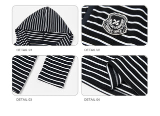 [NS76] striped hooded tee