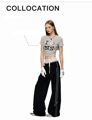 [NS76] lace straight pants