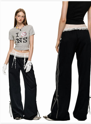 [NS76] lace straight pants