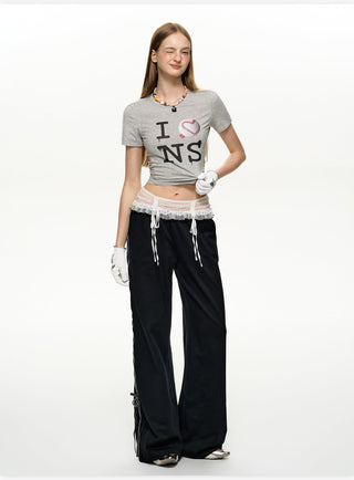 [NS76] lace straight pants