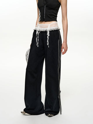 [NS76] lace straight pants