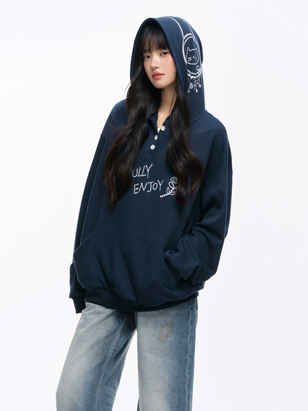 [NS76] letter hooded sweater