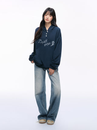 [NS76] letter hooded sweater