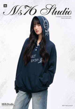 [NS76] letter hooded sweater