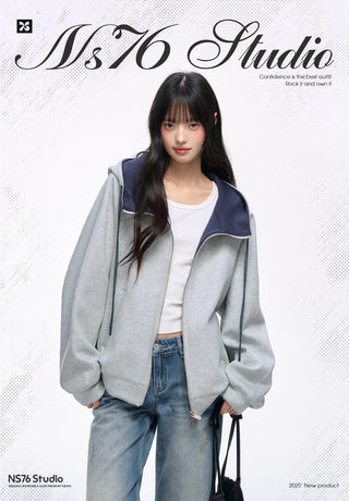 [NS76] double zipper cardigan