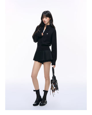 [NS76] zipper knit cardigan