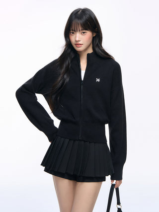 [NS76] zipper knit cardigan