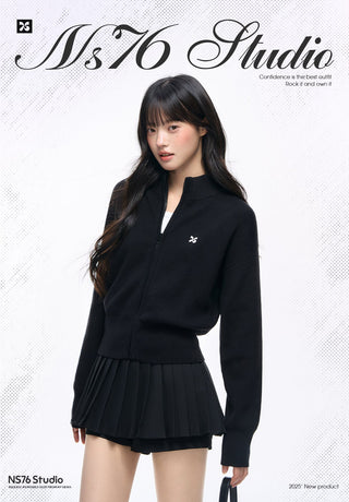 [NS76] zipper knit cardigan