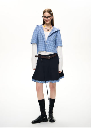 [NS76] plaid midi skirt