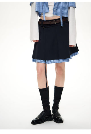 [NS76] plaid midi skirt