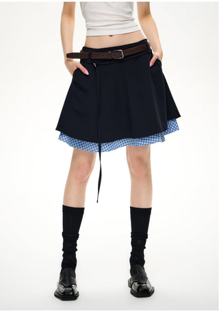 [NS76] plaid midi skirt