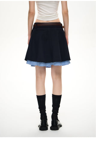 [NS76] plaid midi skirt