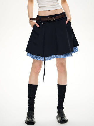 [NS76] plaid midi skirt