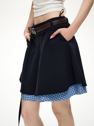 [NS76] plaid midi skirt