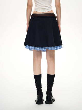[NS76] plaid midi skirt