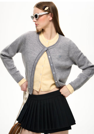 [NS76] embroidered cardigan coat