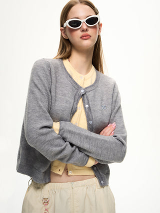 [NS76] embroidered cardigan coat