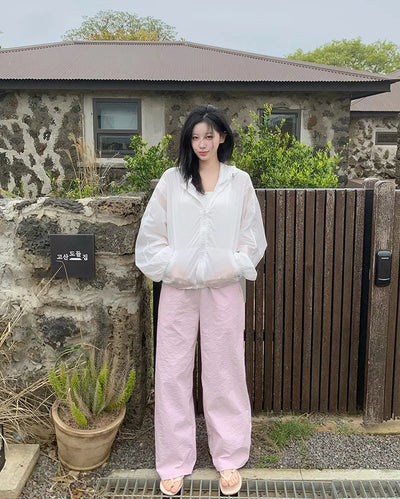 Cool summer elastic waist pants